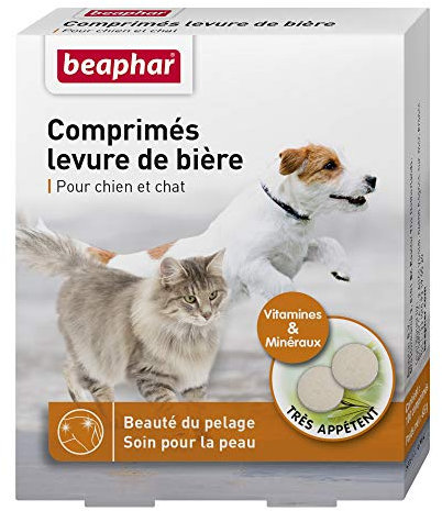 BEAPHAR – Comprimés levure de bière pour chien et chat – Complément alimentaire – Renforce la beauté du pelage – Soin pour la peau - Riche en vitamines et en minéraux – Très appétent – 100 comprimés
