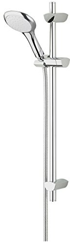 Bristan EVO Shower Kit with Rub Clean Handset, Adjustable Riser Rail and Extra Long Hose, Chrome Plated - EVC KIT01 2M C