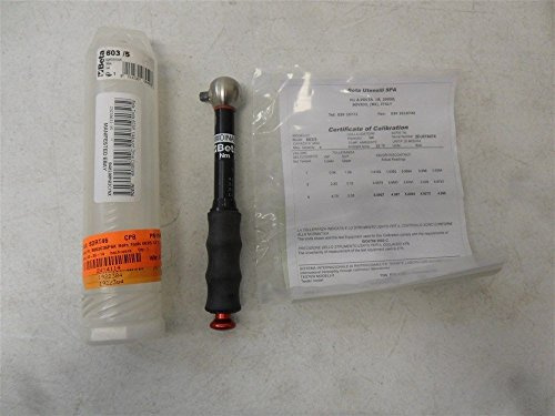 Beta 603/5 Calibrated Slipping Torque Wrench for Right-Hand Tightening, Torque Accuracy +/-6%, 1-5 Nm, 195 mm Length