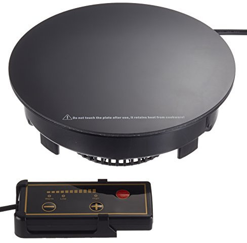 Lacor - 69131 - Placa de Inducción para Chafing Dish (1000W, Ø24 cm) con Regulador de Temperatura, Ideal para Buffets, Color Negro