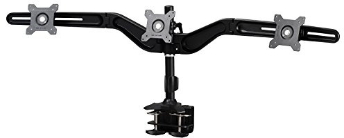 Tronje TC743 3-Fach Monitorhalterung mit Schraubklemme Tischhalterung für 15-24 TFT/LCD/LED Flach Bildschirme Vesa 75 und 100 bis 8 KG pro Halter Schwenkbar Neigbar Drehbar