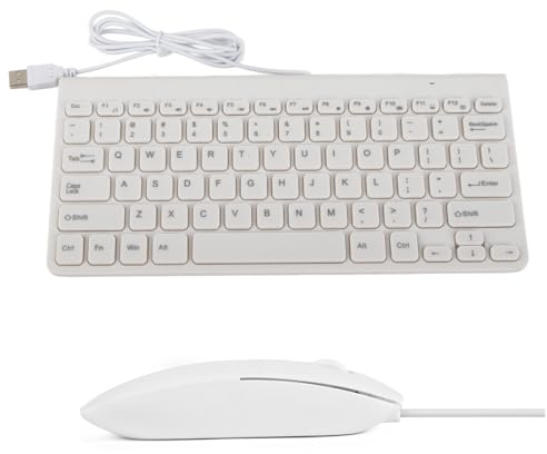Combo de teclado y ratón con cable, Teclado con cable y reposabrazos ergonómico para juegos y trabajo, Juego combinado de teclado y cable con cable USB de tamaño completo con teclado numérico(blanco)
