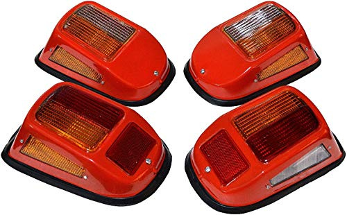 Vorder- und Hinter -Schwanzlicht -Set -Baugruppe mit 12 -V -Lampen - kompatibel mit Steyr Tractors -Modellen 30, 50, 90, 430, 430b, 450, 540, 548, 650, 658, 760 und 768 Hecklicht, Steyr Traktoren