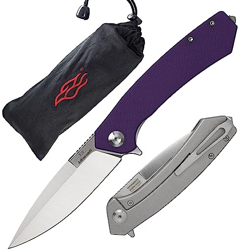 Firebird GANZO Adimanti Skimen-PL Taschen-Klappmesser, G10-Griff mit Clip und Glasbrecher, D2 Stahlklinge, Jagd, Angeln, Camping, Outdoor, EDC-Messer (Lila)