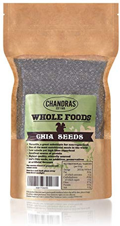 Chandra Whole Foods - Raw Chia Seeds 1KG - Low-Carb High Fibre Black Chia Seeds, Baking, Salads, Cereals & Smoothies - Gluten-Free, Keto, Rich in Protein & Vitamins Omega 3 & 6…