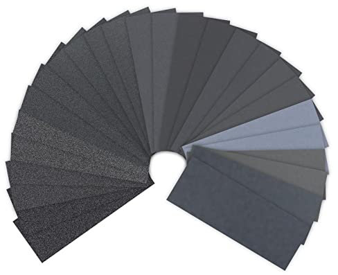 Schleifpapier von 60 bis 10000 Körnung Trockenes Nasss chleifpapier für Metallschleifen und Autopolieren Holzmöbel Finishing Schleifen Holz 9 x 3,6 Zoll 26 Stück
