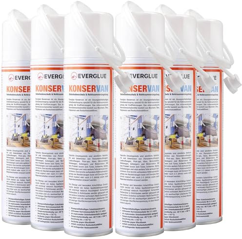EVERGLUE Konservan Unterbodenschutz und Hohlraumversiegelung Schutzwachsspray für Auto Grundierung und Versiegelung für Wohnmobil, Van, LKW als Rostschutz Rostumwandler 400ml Aerosol (6)