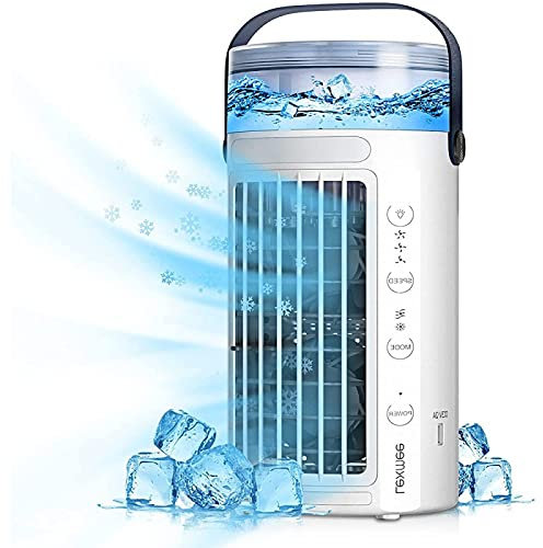 Aire Acondicionado Portatil Sin Ruido - EnfríA Y Humedece Aparatos De Aire Acondicionado , Bajo Consumo De EnergíA Enfriador De Aire USB Hielo , para El Dormitorio De La Oficina De Viajes En Casa