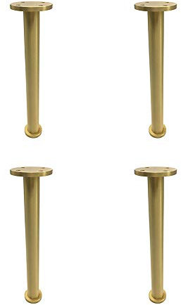 BOCbco Möbelfüße Aus Reinem Kupfer, 11 Cm/13 Cm/16 Cm/21 Cm, Schrankfüße, Diy-Möbelfüße, Badezimmerschrankfüße, Gebürstete Rundrohr-Stützfüße (4 Stück)/21Cm