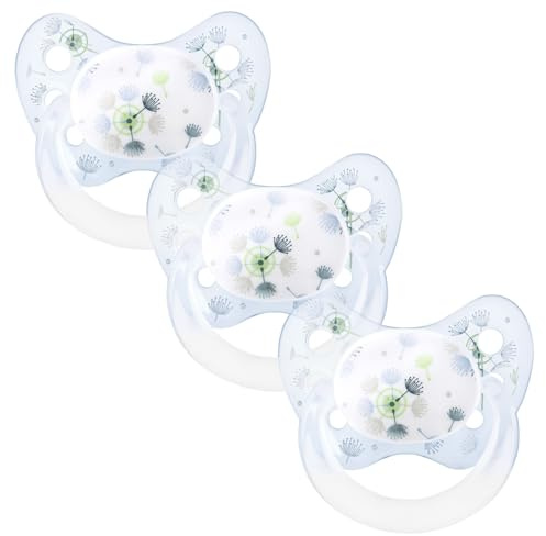 Dentistar® Silikon Schnuller 3er-Set – Größe 1 Schnuller 0-6 Monate – Zahn- & kieferfreundlicher Nuckel mit Dental-Stufe – BPA-frei – Made in Germany - Pusteblume