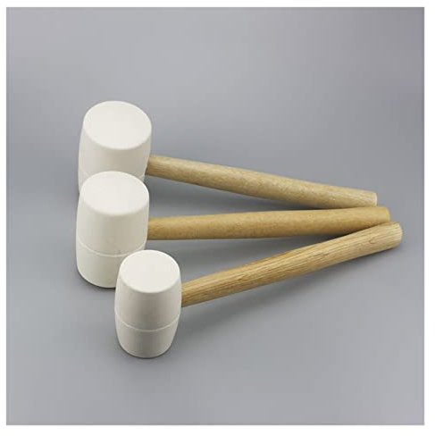yaoqijie Cooked Glue Rubber Hammer Wooden Handle Rubber Hammer Tile Decoration and Floor Tile Installation Hammer White Rubber Hammer Lasting (Color : Rubber hammer-750g)
