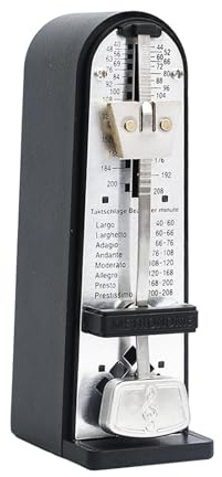 Qianly Métronome mécanique de haute précision, métronome professionnel pratique en métal pour violon, ukulélé, violoncelle, Saxophone, noir