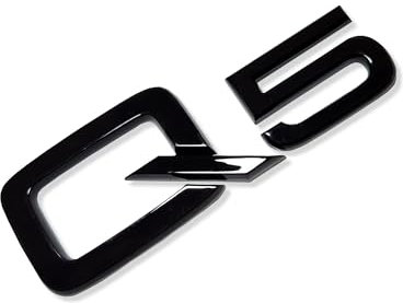 MCK Auto - Q5 schwarz glänzend vorne hinten Kotflügel schwarz Badge Logo Stiefel Emblem, selbstklebend, Tuning