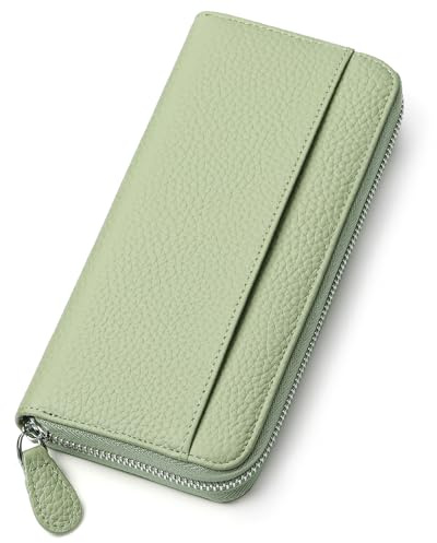 SENDEFN Damen Geldbörse, Portemonnaie Damen Groß im Langformat, Kartenetui RFID-Blockierung, Geldbeutel mit Reißverschluss und Vielen Fächern