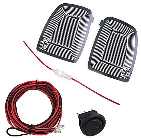 GWHEY Aile de voiture Miroir Auto Chauffé Plaque chauffante Rapide Chauffé Chauffé Dégustres Retirez les accessoires de voitures de pluie glacée universel Dc 12v Pièces et accessoires de chauffage