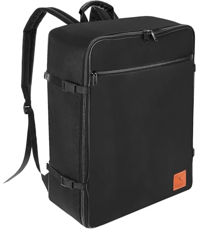 Granori Kofferrucksack Dreampack Jumbo – 55x40x20 cm Handgepäck Reiserucksack mit 44 L Volumen | Ideal als Flugzeug Kabinengepäck für z. B. Ryanair, Eurowings und Lufthansa (Schwarz)