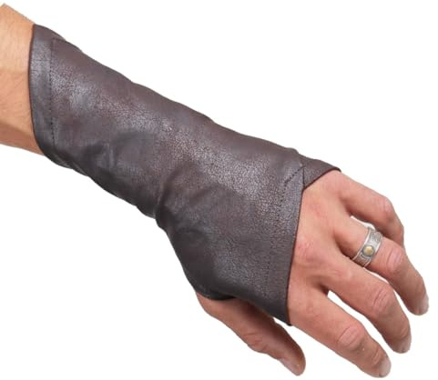 SIC HOODS Assassinen-Handschuhe Ren Faire Kunstleder Armschienen Ranger Bogenschützen Mittelalter Cosplay Larp Handgelenk