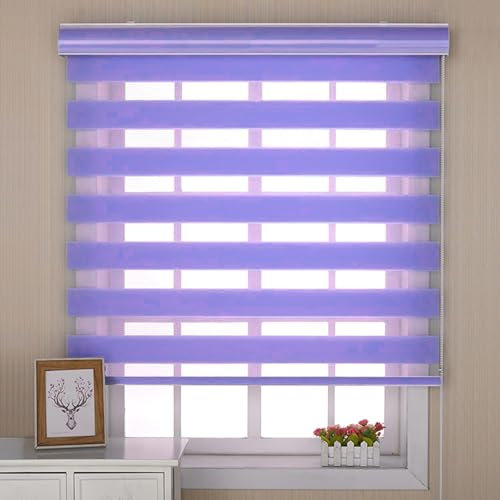 Thermorollo Klemmfix 80 x 150 cm Sonnenschutz Blickdicht Fensterrollos Jalousetten Bequeme Montage für Fenster & Türen, Lila
