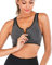 FXTYK Reggiseno sportivo con zip frontale, post surgery, yoga, allenamento, fitness, activewear Racerback, reggiseno imbottito per donne, grigio., XL