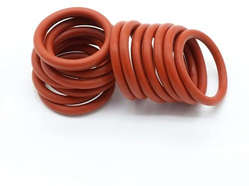 MNUPL 10 Stücke Rot Silikon O Ring Dichtung Dicke CS 3,5mm OD 10~46mm Lebensmittelqualität wasserdichte Unterlegscheibe Gummi Isolieren Runde O-Form Dichtung(OD 28mm CS 3.5mm)