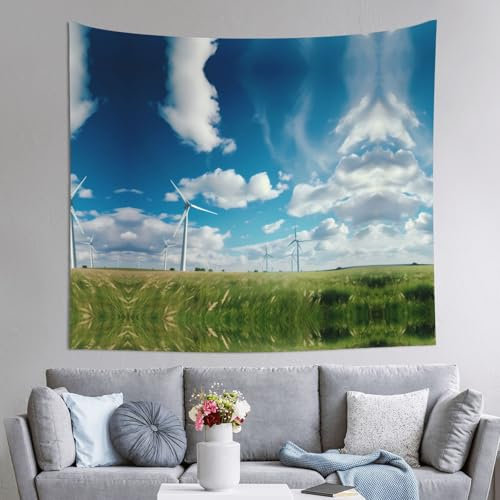 WZYWHJ Windmühlen-Bild, Innendekoration, Wandteppich, 152,4 x 129,5 cm: weich, hochwertig und leicht, geeignet für Wandbehänge