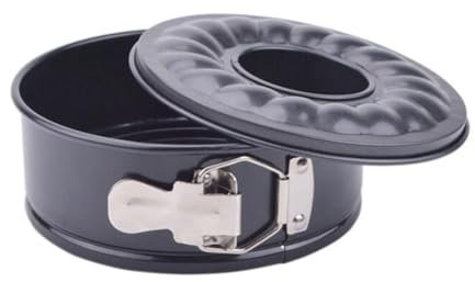 DSDGVDFBV Noir, Moule À Charnière À Fond Plat Et Tubulaire, Ø 18 Cm Moule À Gâteau en Acier Au Carbone avec Revêtement Antiadhésif Facile À Démouler Moule À Pâtisserie Rond pour Gâteau