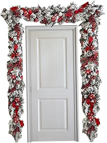 CAKEEYUM Christmas Garland Decorations Artificial Christmas Garland Front Door Decorations Ornaments
