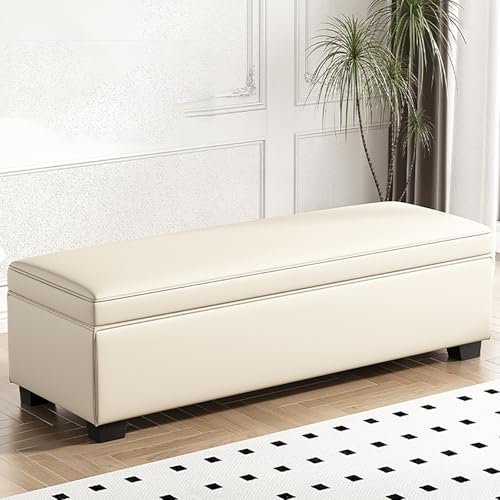 Große quadratische Polsterbank mit Stauraum, Lederbank mit 39,9 cm Höhe, für Schlafzimmer und Wohnzimmer, Eckbank mit Stauraum in