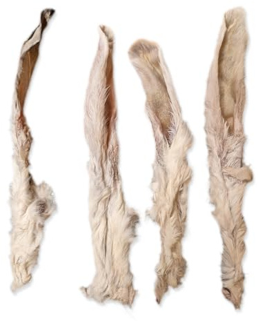 500 g Kaninchenohren mit Fell getrockneter Hundesnack, Kausnack, Hundefutter natürlicher und leicht verdaulicher Snack für Hunde, ideal zur Zahnpflege und Belohnung, ca. 50 STK.