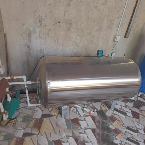 Horizontal Domestic Pressurized Water Storage Tank, Stainless Steel Well Pump Air Bladder Tank for Well/Tap Water Boosting, Water Pressure Tank with Installation Kit，Well Tank(160L/42.2Gal)