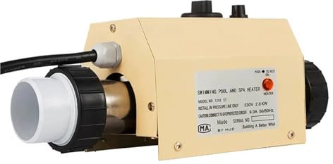 AUBEST Calentador de Piscina, Termostato Calentador de Agua eléctrico de 3KW for Piscina, bañera, SPA, baño for Masaje, bañera de hidromasaje(3000W)