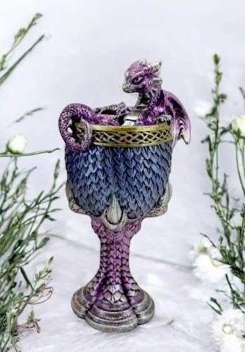 Osiris Trading UK Verre médiéval en forme de calice en forme de dragon - Fabriqué à la main - En résine - Décoration d'intérieur gothique