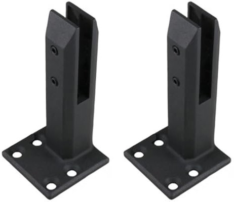 Morsetto Eccentrico per Vetro in Acciaio Inossidabile 304 per Impieghi Gravosi da 2 Pezzi, Morsetto per Vetro con Perno per Recinzione per Piscina, Gradini, Balconi, Scale,Nero,200mm