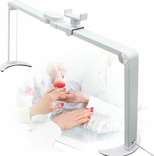 XDRGOOIUY Halbmondlicht für den Nageltisch, Faltbare Wimpernlicht-LED-Nageltechniklampe für den Schreibtisch, mit Telefonhalter, Nageltischlampe für Schönheit/Wimpern/Tattoos/Basteln