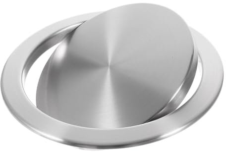CTCOIJRN Papelera con Tapa abatible y Tapa de Equilibrio, Papelera de encimera incorporada, Papelera de Acero Inoxidable de Metal for Uso versátil con Elegante Papelera de 21 cm