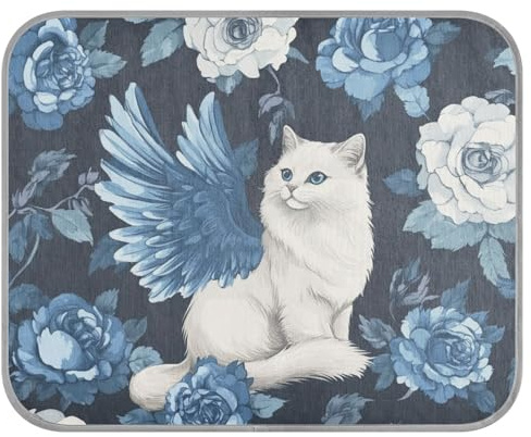siphylline Blue Rose Coussin de refroidissement en gel pour chat à ailes pour chat à l'extérieur Tapette amovible rafraîchissante para mascotas S
