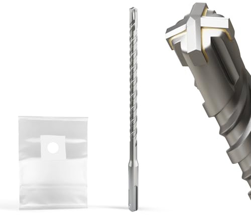 XZH SDS Plus Masonry Drill Bits 8mm x 210mm, Professional Tungsten Carbide Cross Tip, Long SDS Hammer Drill Bits for Wall, Stone, Concrete, Brick