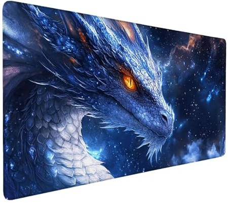Mauspad XXL 600 x 300 mm Gaming Mousepad mit Vernähte Kanten - rutschfest Mouse Pad - für PC mit Glatter Oberfläche Mauspad, Mousepad Tier Drachen, Maus Pad für alle Maustypen, Zubehör für Büro X-358