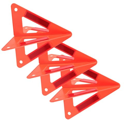 Triángulo de Emergencia Plegable para Coche, 3 Piezas, Plástico Rojo