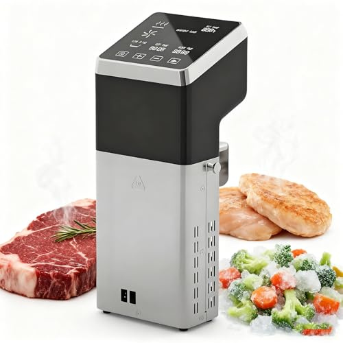 FLNOZAMZ Sous Vide Immersion Circulator, Powerful Pump Design, Accurate Stable Temperature Control, 1600W, Complete Sous Vide Machine Cooking Kit for Home Chefs and Beginners