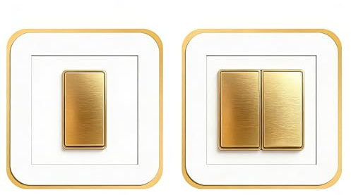 2 piezas de placa envolvente de enchufe de forma cuadrada, placas de cubierta de interruptores de luz acrílicos, placa envolvente de interruptor de luz de 86x86mm blanco dorado, placa envolvente de