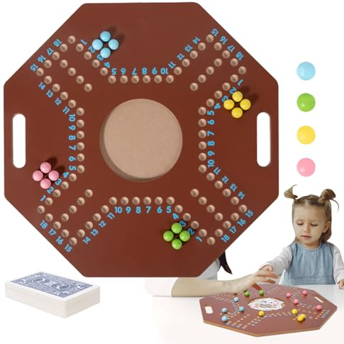 Folding Wooden Bead Board Game - Tabletop Strategy Puzzle, Travel Family Mind Toy, Educational Logic Challenge, Party Entertainment Activity | Strategy Board Game For Kids Family Travel Play