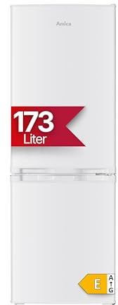 Amica Kühl‑Gefrier‑Kombination freistehend 142,5 x 49,5 x 56 cm 173 l Gefrierfach unten Tür-Offen-Alarm Automatische Abtauung 4-Sterne-Fach AKG 3841 W – Kühl‑Gefrierkombination Weiß