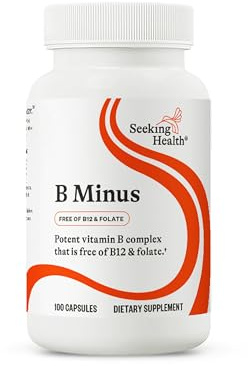 Seeking Health B-Minus - Complex Vitamin Supplement with Biotin & Riboflavin - Vitamin B Blend Supports Brain Health & Energy - 100 Capsules