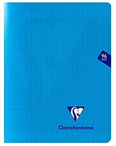 Clairefontaine 323741C un quaderno a punto metallico Mimesys Blu - 17x22 cm - 96 pagine a quadretti grandi - Carta bianca 90g - copertina in polipropilene