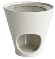 Weihrauchbrenner Windlicht Jule in Weiß 9,5 cm, Ø 10 cm - Keramik mit Edelstahlsieb Ø 9 cm, fairer Handel.