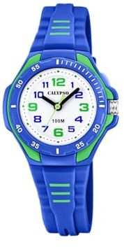 Calypso Kinder Analog Quarzuhr Kautschuk Blau - Quarzwerk - Kinderuhr - Hochwertiges Glas - Wasserdicht 10 ATM K5757/4