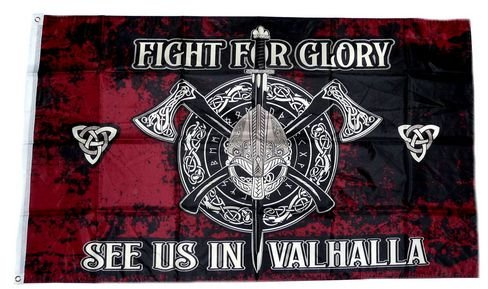 Fahne/Flagge Wikinger Fight for Glory Valhalla 90 x 150 cm