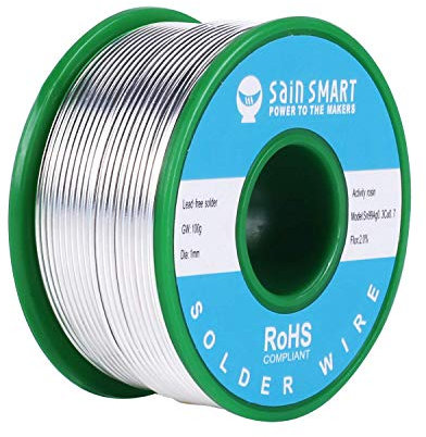 SainSmart 1mm Bleifreier Lötdraht mit Kolophonium2 Sn97 Cu0.7 Ag0.3, Lötzinn für das elektrische Löten (100g)
