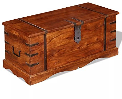 Tidyard Baule Cassapanca Contenitore in Legno Massello 90 x 40 x 40 cm